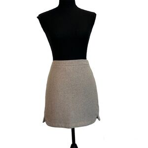 J. Crew tan brown gray taupe wool blend miniskirt Sz 6